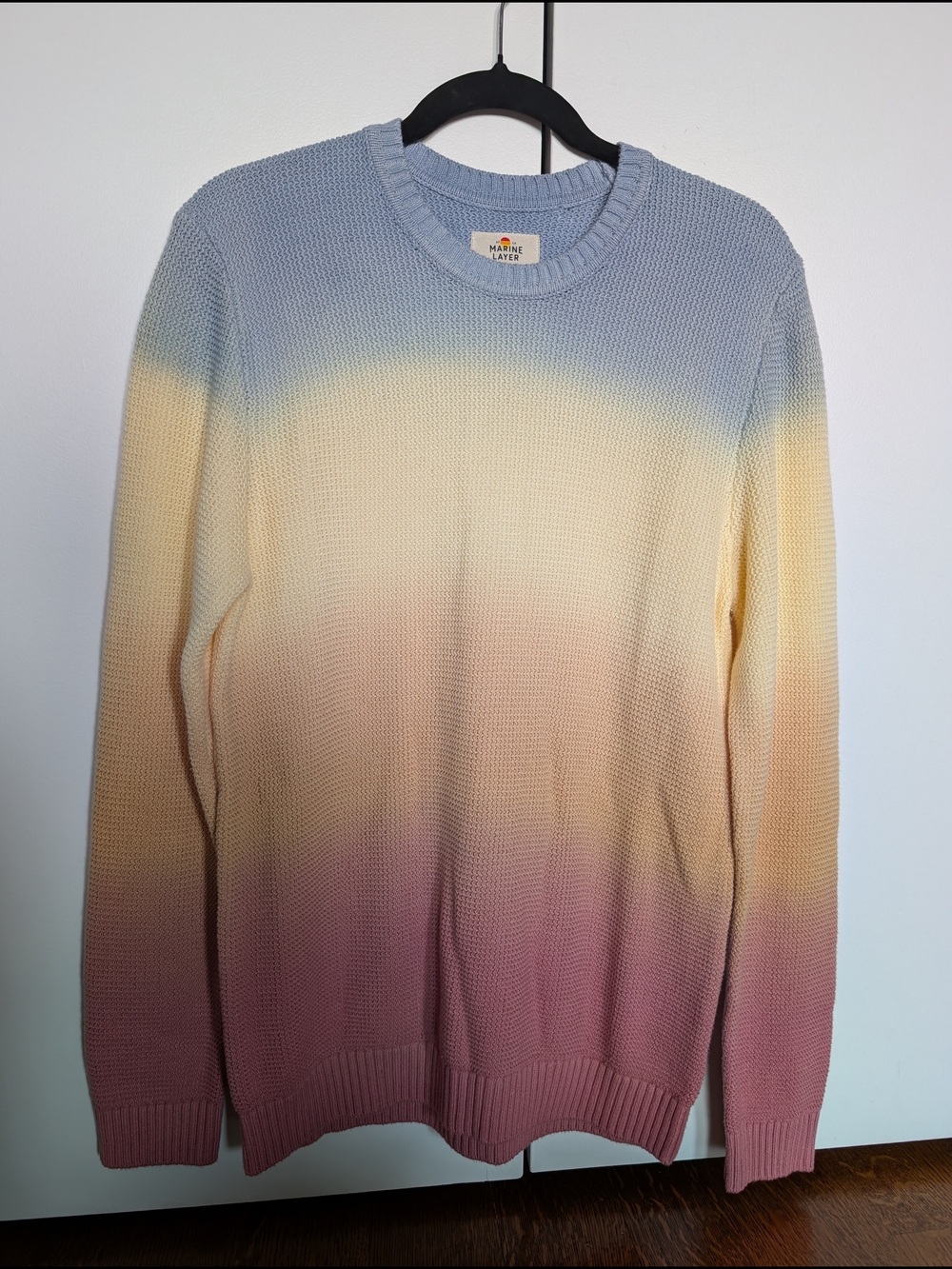 Marine Layer 100% Cotton Ombre Crewneck Sweater - Pastel Multicolor Women's S